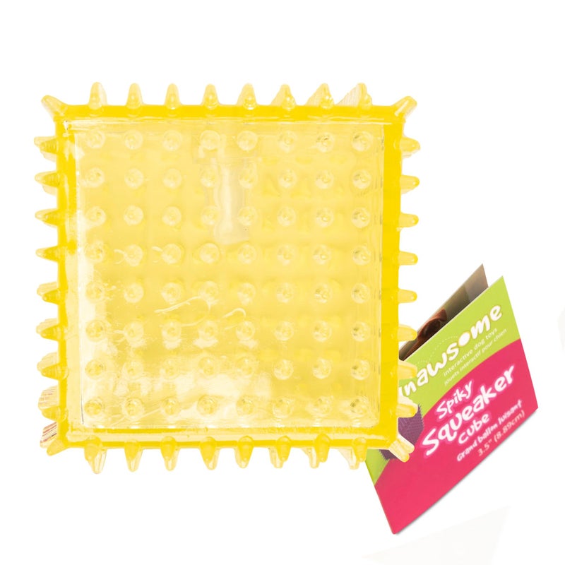 Gnawsome Dog Toys - 3.5" Squeaker Cube - Medium - Dental & Gum Wellness - Stimulating Fun - Hidden Squeaker - Durable for Heavy Chewers - 100% BPA-Free - Assorted Colors - Image 1